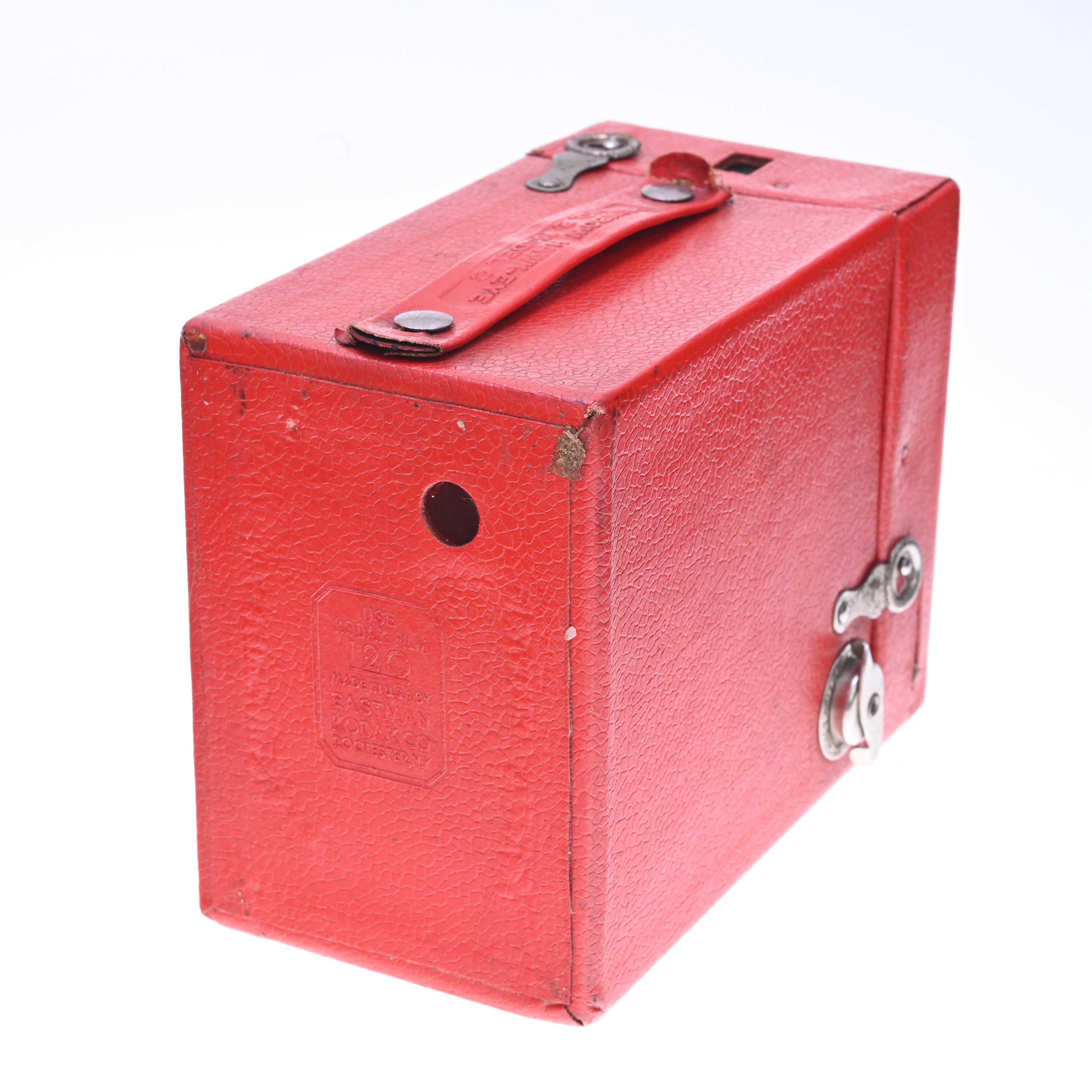 Kodak Rainbow No. 2 Hawk-Eye Model C 120 Film Box Camera Bright Red